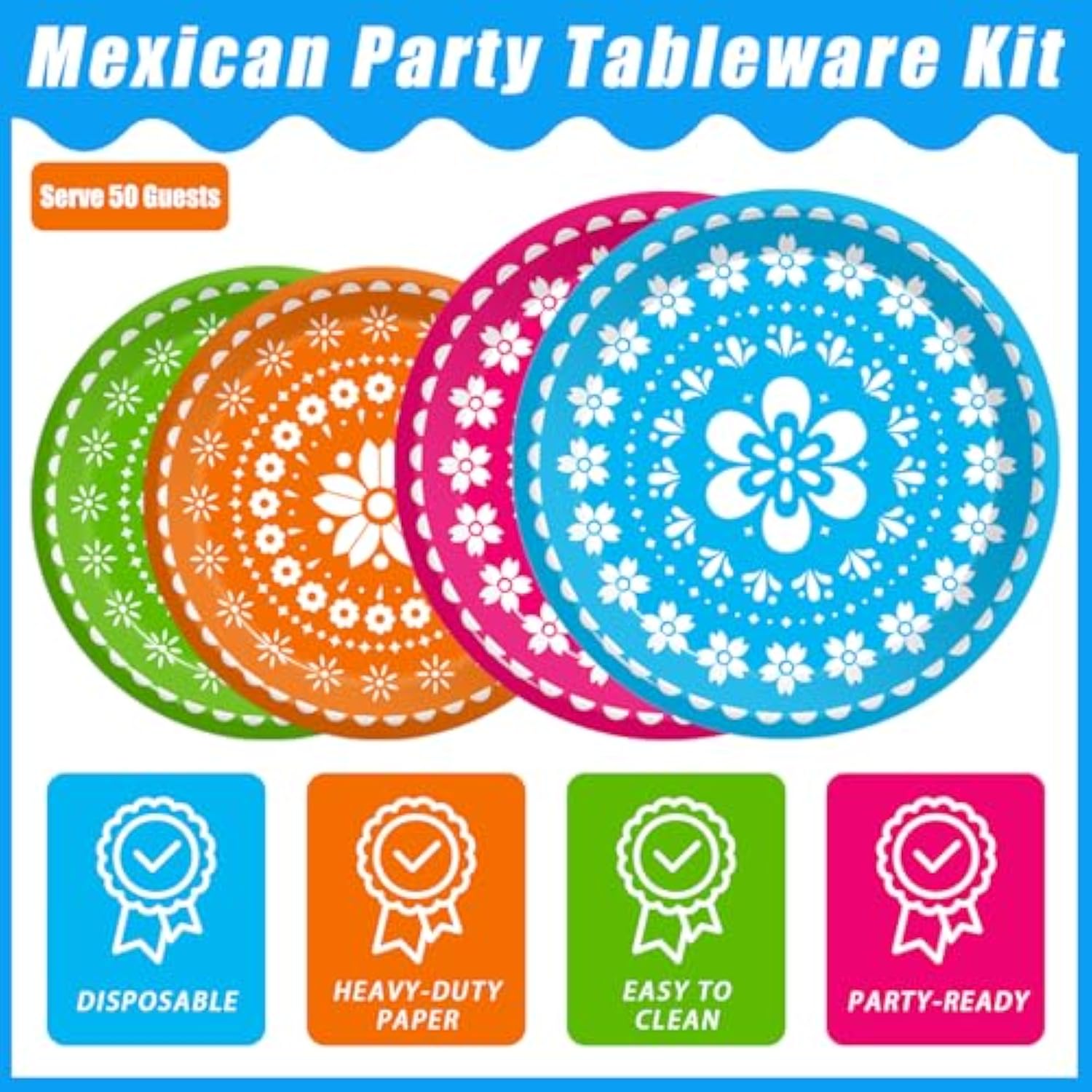 Mexican Fiesta Party Set for 50: Cinco de Mayo Tableware