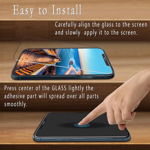 (2 Pack) Designed for iPhone 12 / iPhone 12 Pro 6.1-inch Tempered Glass Screen Protector, Anti-Scratch, Bubble Free