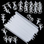 50Pcs Balloon Sticks With Cups, 16In Clear Bobo Balloon Holders Large And Long Balloon Stand For Large Birthday Graduation Wedding Party Decorations