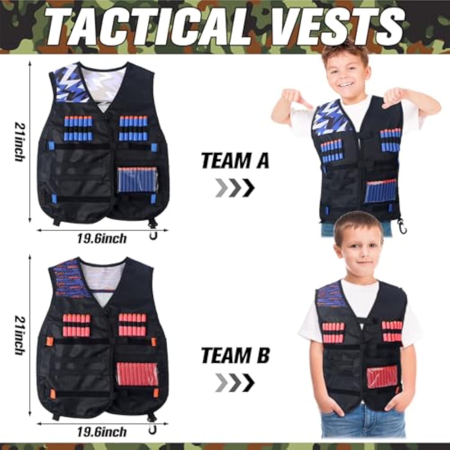 12 Sets Kids Tactical Vest Compatible With Nerf Party Favor Accessories, Face Mask Wrist Ammo Holder Toy Gift Supplies Boys (Orange And Blue)
