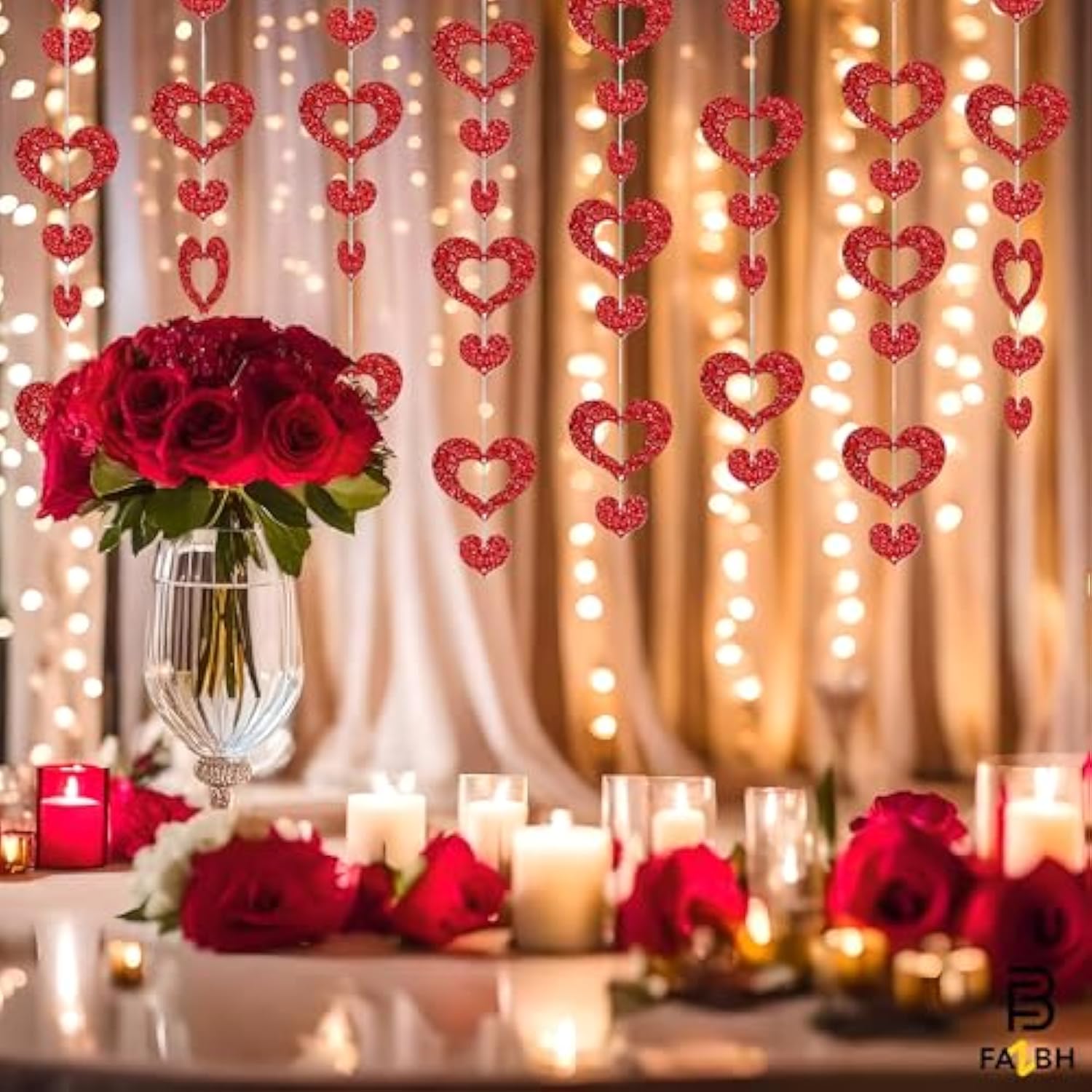 Hanging Hearts Decorations For Valentines Day Decorations - 100 Pieces | Hanging Valentines Decorations, Heart Garlands, Romantic Decorations, Valentines Day Garland, Valentines Tree Decorations