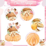 9 Pcs Fairy Party Decorations Fairies Honeycomb Centerpieces First Birthday Baby Shower Table Decor 3D Fairyland Mushroom Frog Paper Centerpieces For Home Forest Wonderland Supplies