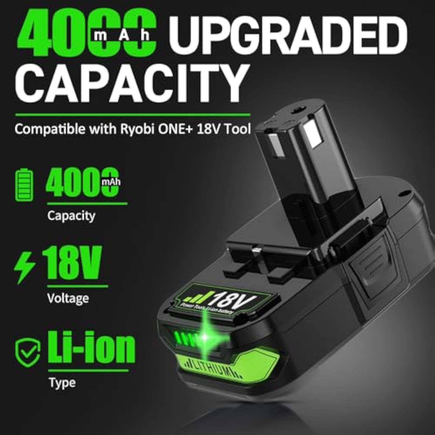 New Upgraded 3.5Ah 18V Battery For Ryobi 18V Battery Lithium-Ion Battery For Ryobi 18V Oneplus Battery P102 P108 P189 P190 P197 P100 P107 For 18V Ryobi Battery Replacement Cordless Tool Battery 2Pack