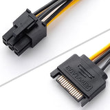 15Pin Sata To 6 Pin Pci-Express Video Card Power Adapter Cable, Cable Length 2