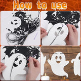Halloween Banner Garland 5 PCS Bat Ghost Skeleton Witch White Black Glitter Decor