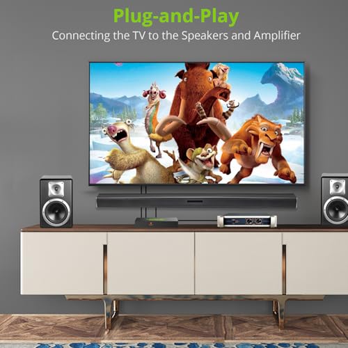 Digital Optical Audio 1x4 Splitter Digital SPDIF Toslink Optical Fiber Audio Splitter 1 in 4 Out Aluminum Alloy with Optical Cable for PS3 Blue-Ray