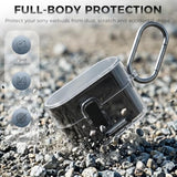 Sony WF-1000XM6 Clear Case with Secure Lock and Phone Stand, TPU Shell Protection