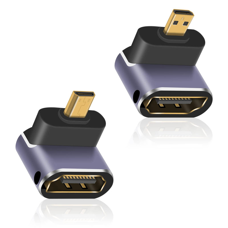 Micro Hdmi To Hdmi Adapter 8K, 90 Degree Micro Hdmi Male To Hdmi Female Adapte