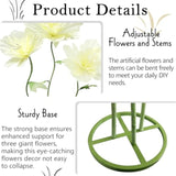 Giant Artificial Paper Flowers Decorations, Large Faux Floral Decor Huge 3D Flower For Wedding Home Office Christmas Birthday Party Banquet Background Shop Window Display Photographic Props, Yellow