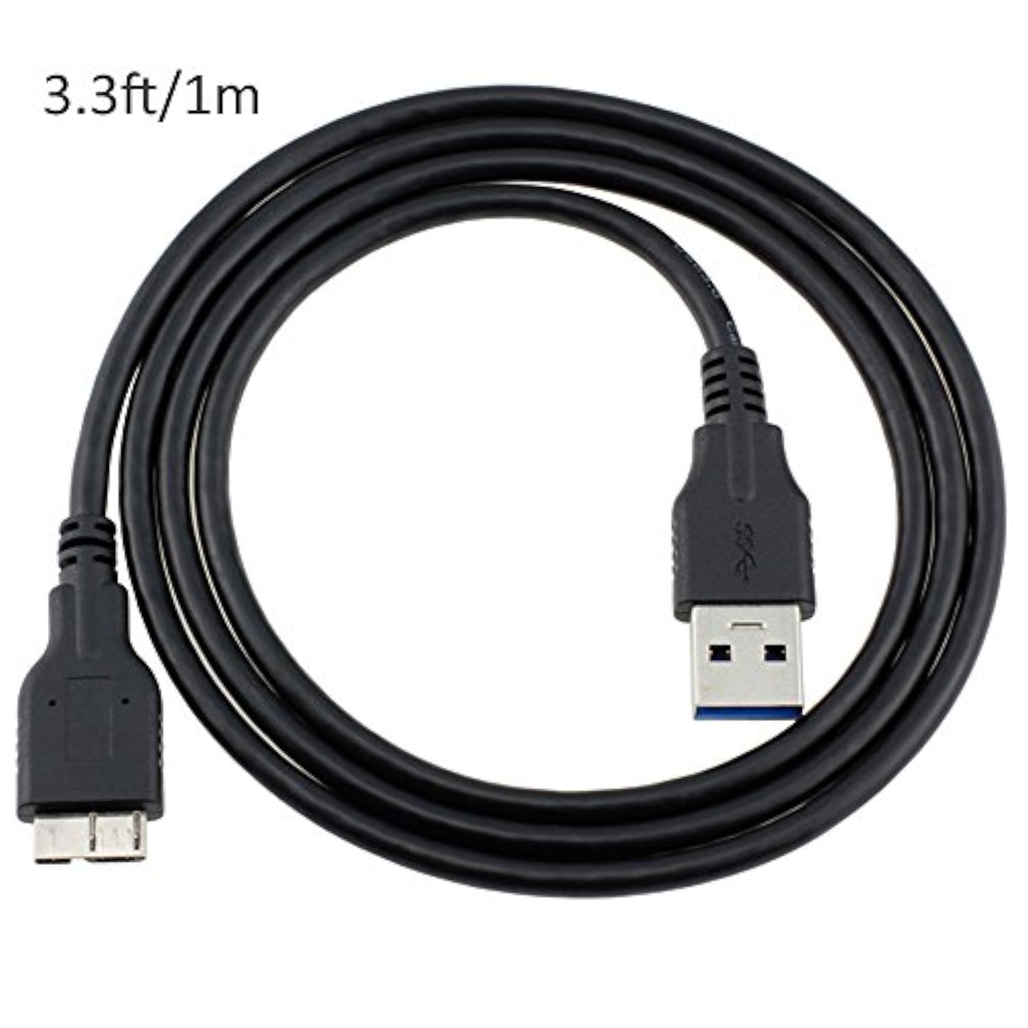 Usb 3.0 Cable, Usb 3.0 A Male To Micro B Cable 3.3Ft Cord Compatible With Wd My Passport And Elements Portable External Hard Drive, Toshiba, Seagate, Samsung Galaxy S5, Note 3