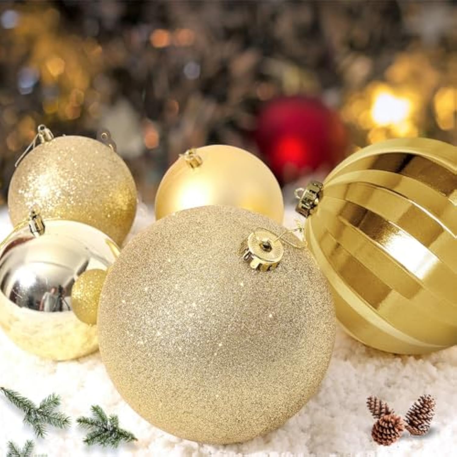 Extra Large Size Outdoor Christmas Ornaments, Oversized Huge Big Shatterproof Xmas Christmas Plastic Balls For Outside L