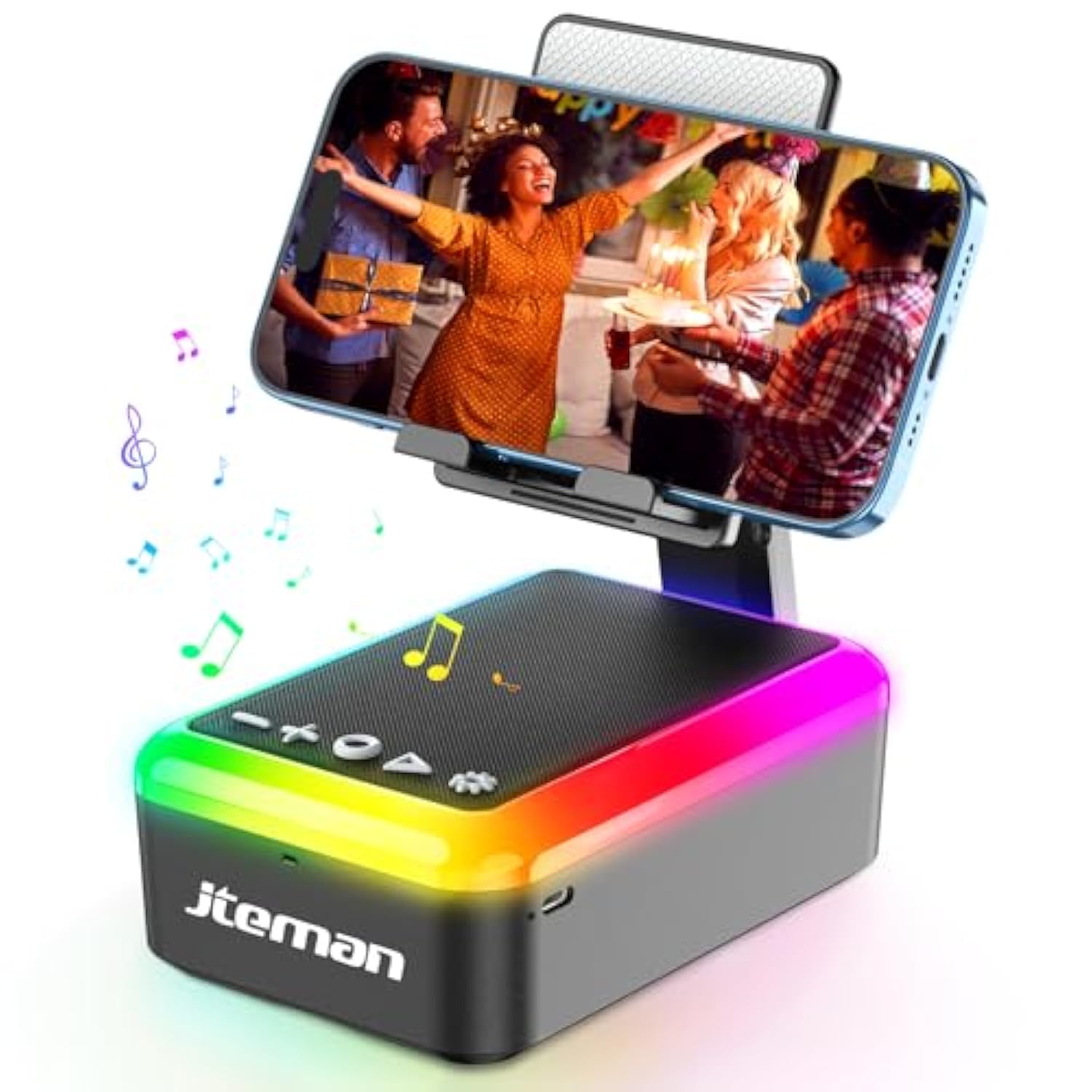 Gifts For Men Women, Cell Phone Stand With Bluetooth Speaker And Light, Portable Lanyard, Cool Tech Gifts For Dad Mom Husband, Unique Birthday Gift Ideas
