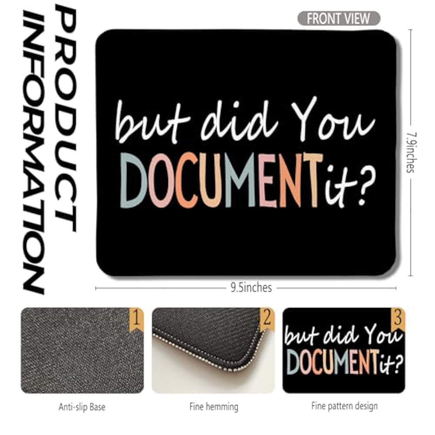 Funny Mouse Pad For Work, But Did You Document It Mouse Pads For Work Wireless Mouse Computers Laptop Desk Accessories, Funny Office Desk Accessories, Funny Gifts For Coworkers, 9.5X7.9 Inch