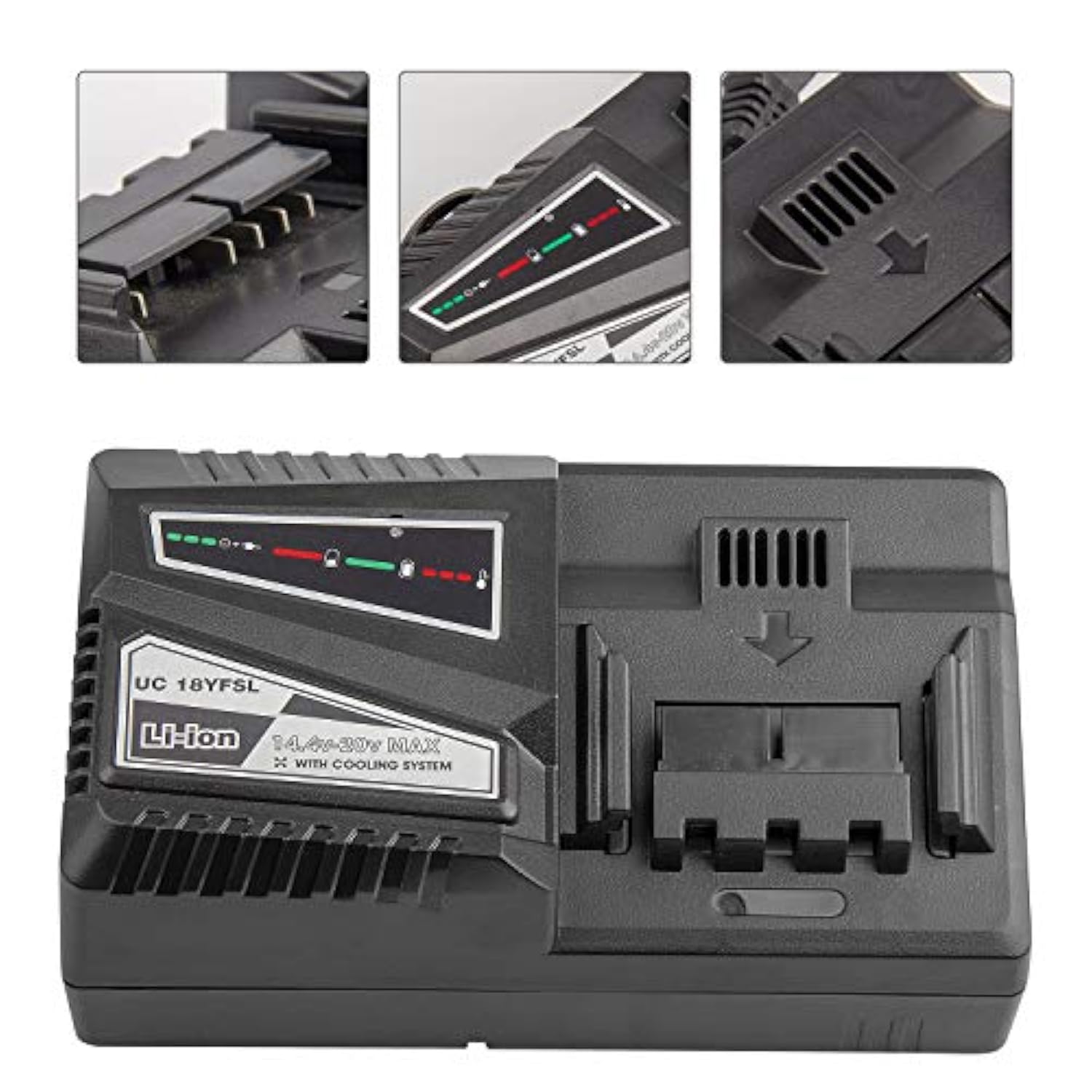 Uc18Ysfl Li-Ion Battery Charger For Hitachi Electrical Drill 14.4V- 18V Li-Ion Battery Bsl1815 Bsl1820 Bsl1825 Bsl1830 Bsl1840 Bsl1850 Bsl1860 Bsl1415 Bsl1420 Bsl1425 Bsl1430 Bsl1440 Bsl1450