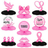 9 Pcs Breast Cancer Awareness Decorations Pink Ribbon Centerpieces