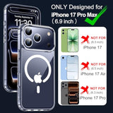 For Iphone 17 Pro Max Case With Screen Protector,[Compatible With Magsafe] Military-Grade Protection & Anti-Yellowing,Magnetic Phone Case For Iphone 17 Pro Max,Clear