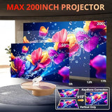 [Auto Keystone] Mini Projector With Wifi And Bluetooth, Portable Movie Projector With 210° Rotatable, 4K 1080P Home Theater Projector Compatible With Smartphone, Tv Stick, Laptop, Hdmi, Usb
