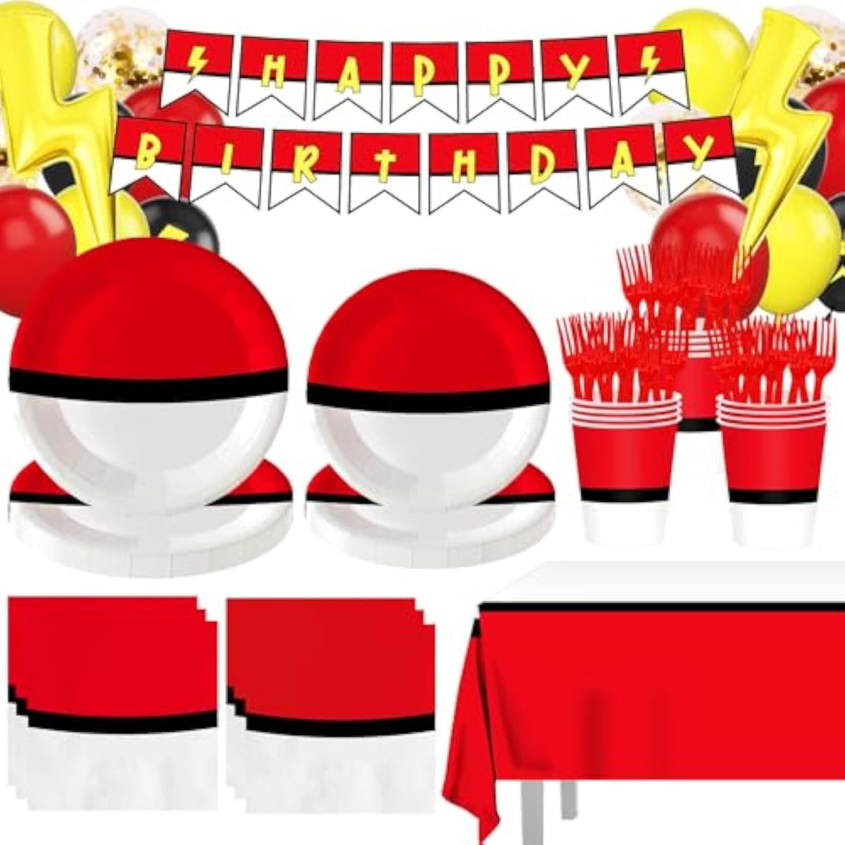 144Pcs Cartoon Animation Birthday Party Supplies Decorations For Birthday,Cartoon Theme Party Favors Including Banner, Plates, Cups, Napkins, Cutlery And Tablecloth For 24 Guests
