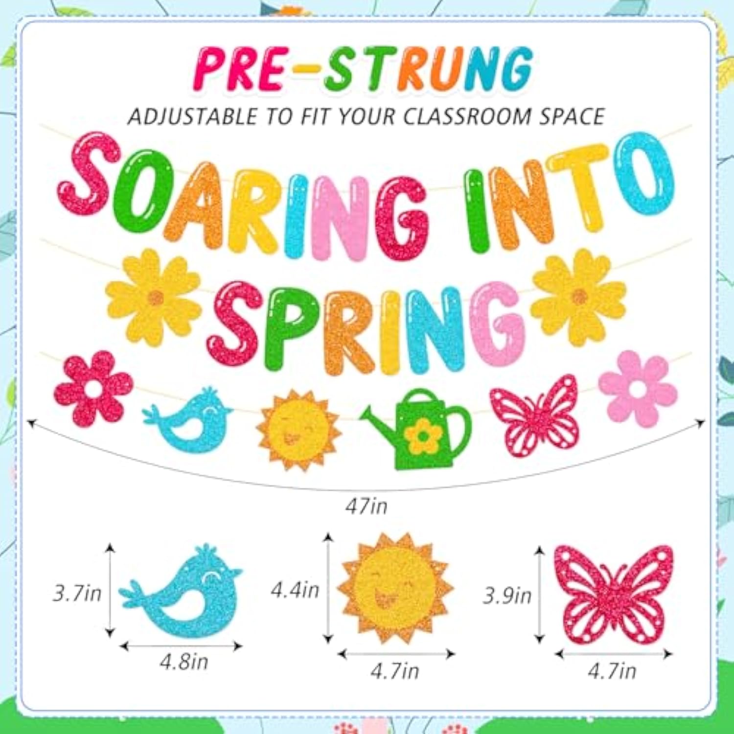 Soaring Into Spring Banner School Classroom Spring Party Decorations For Student Children Teacher Celebrating Happy Spring Party Supplies