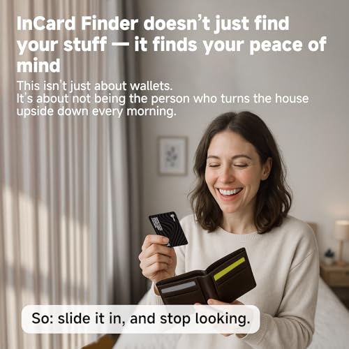 [2025 New, Designed In California] Wallet Tracker, Up To 5-Year Battery Life, Certifed By Apple Find My & Google'S Find Hub (Find My Device), Item Locator, Card Holder Tracker, Bags, Android Tracker