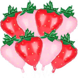 8 Pcs Strawberry Balloons 28" Berry Foil Balloons Shortcake Birthday Party Decor