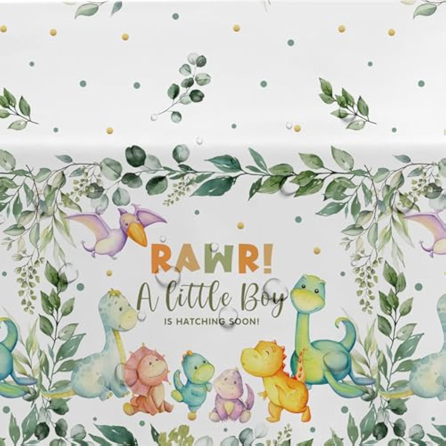 Dinosaur Baby Shower Decorations Tablecloth, 3 Pack Disposable Dino Theme Baby Boy Party Tablecover Supplies, 86In X 55In