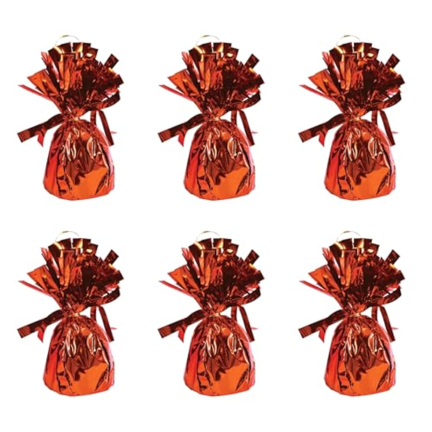 Metallic Balloon Weights Set of 6 Orange Party Decorations Table Centerpieces