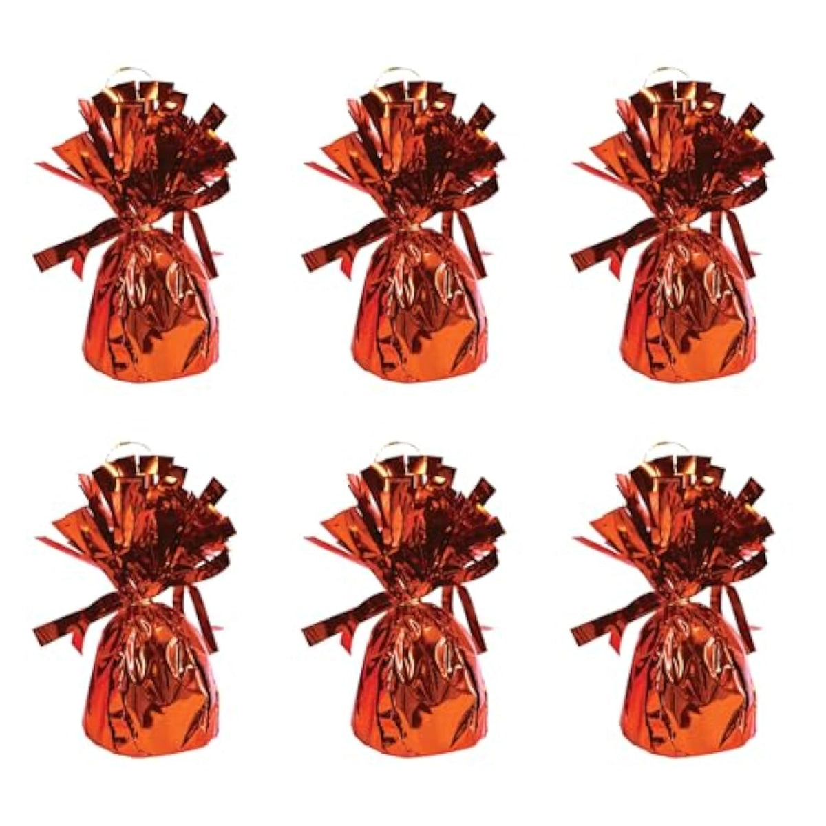 Metallic Balloon Weights Set of 6 Orange Party Decorations Table Centerpieces
