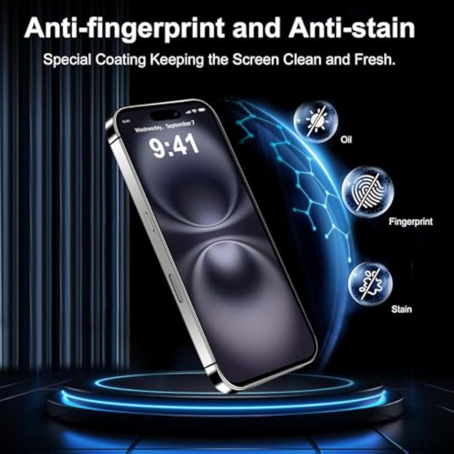 Iphone 16 Screen Protector With Camera Lens 2+2 Pack 9H Shatterproof Full Coverage
