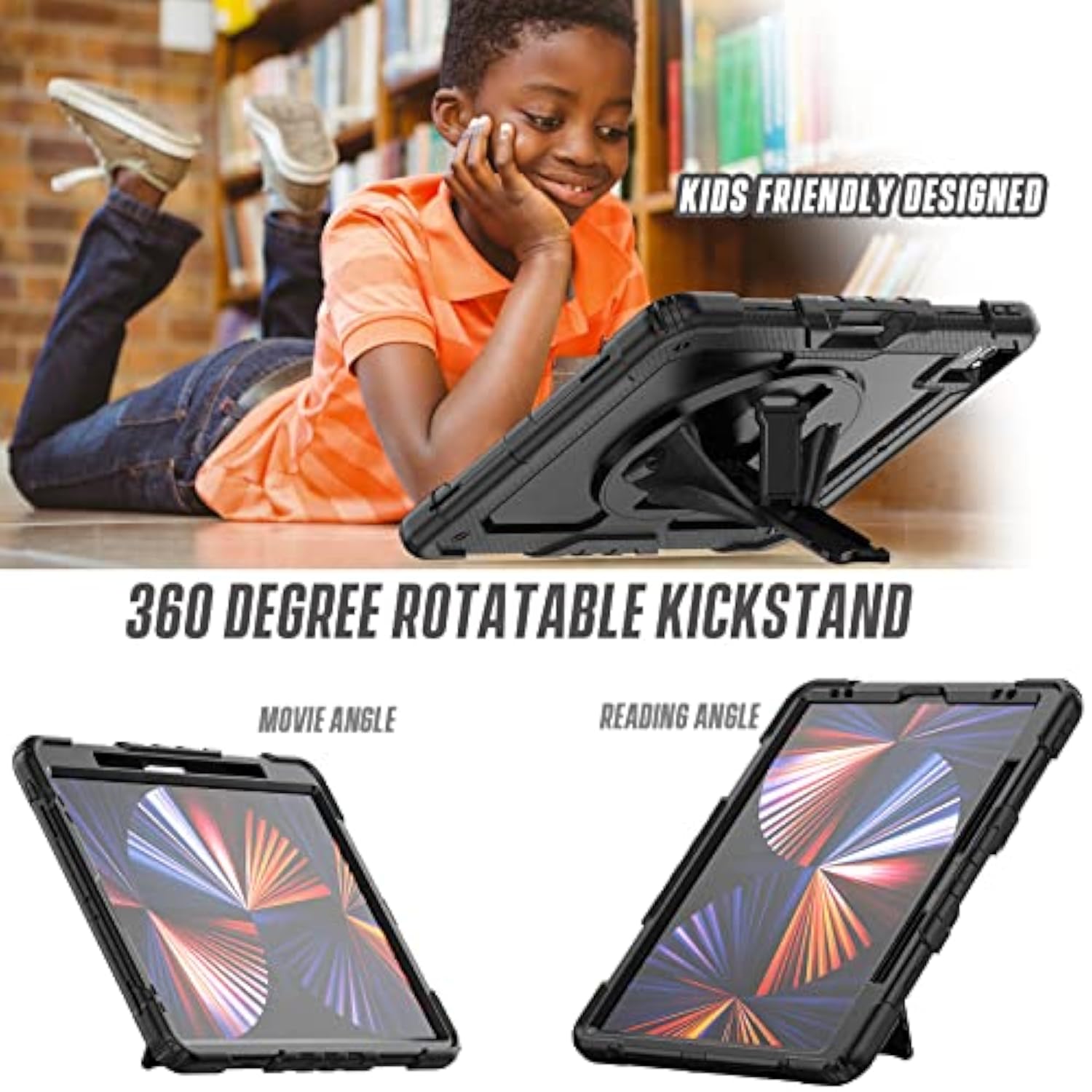 Case Compatible With Ipad Pro 12.9 2022/2021/2020 With Screen Protector Pencil