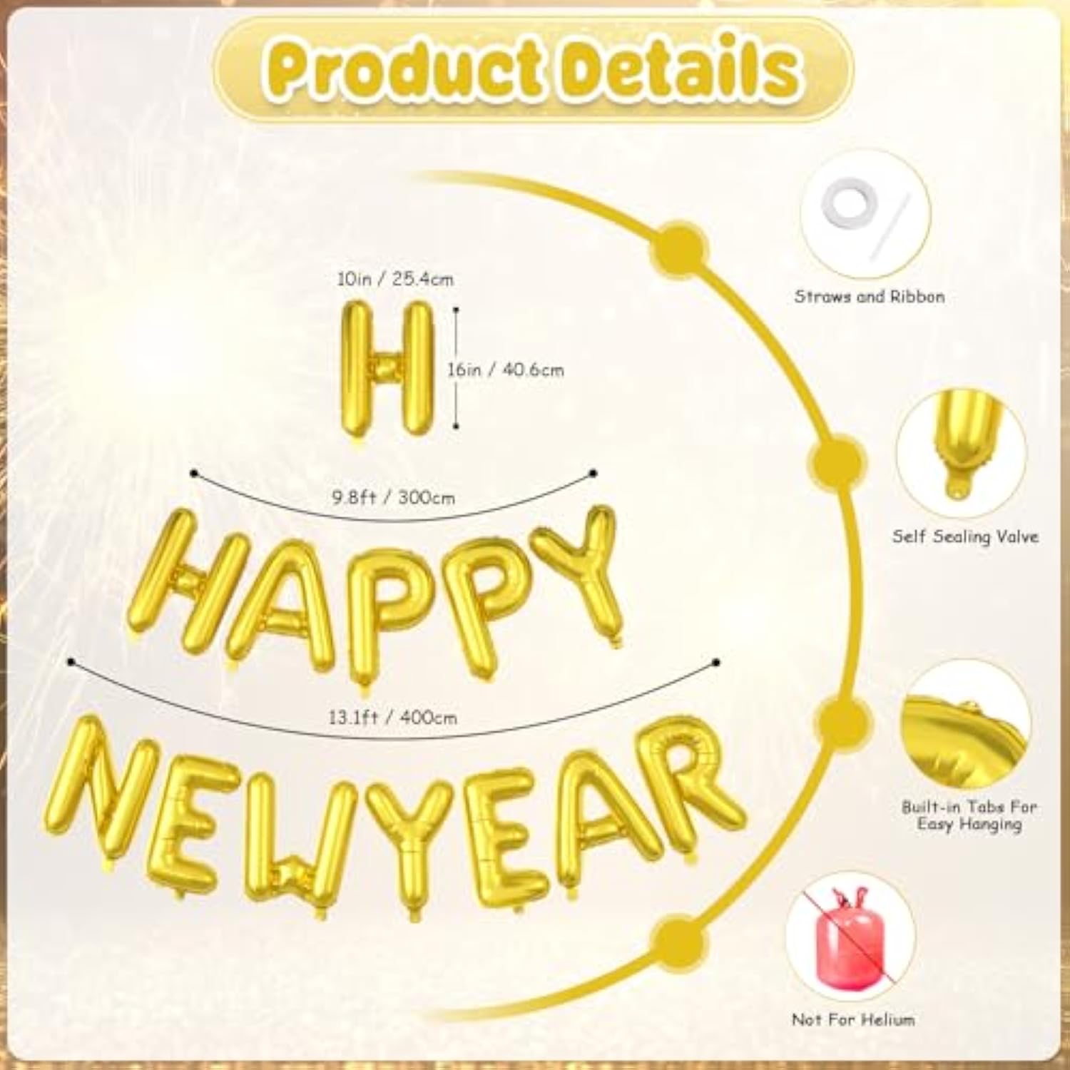 29pc Black & Gold Happy Birthday Balloon Set 16-Inch Letter Banner & Star Foils
