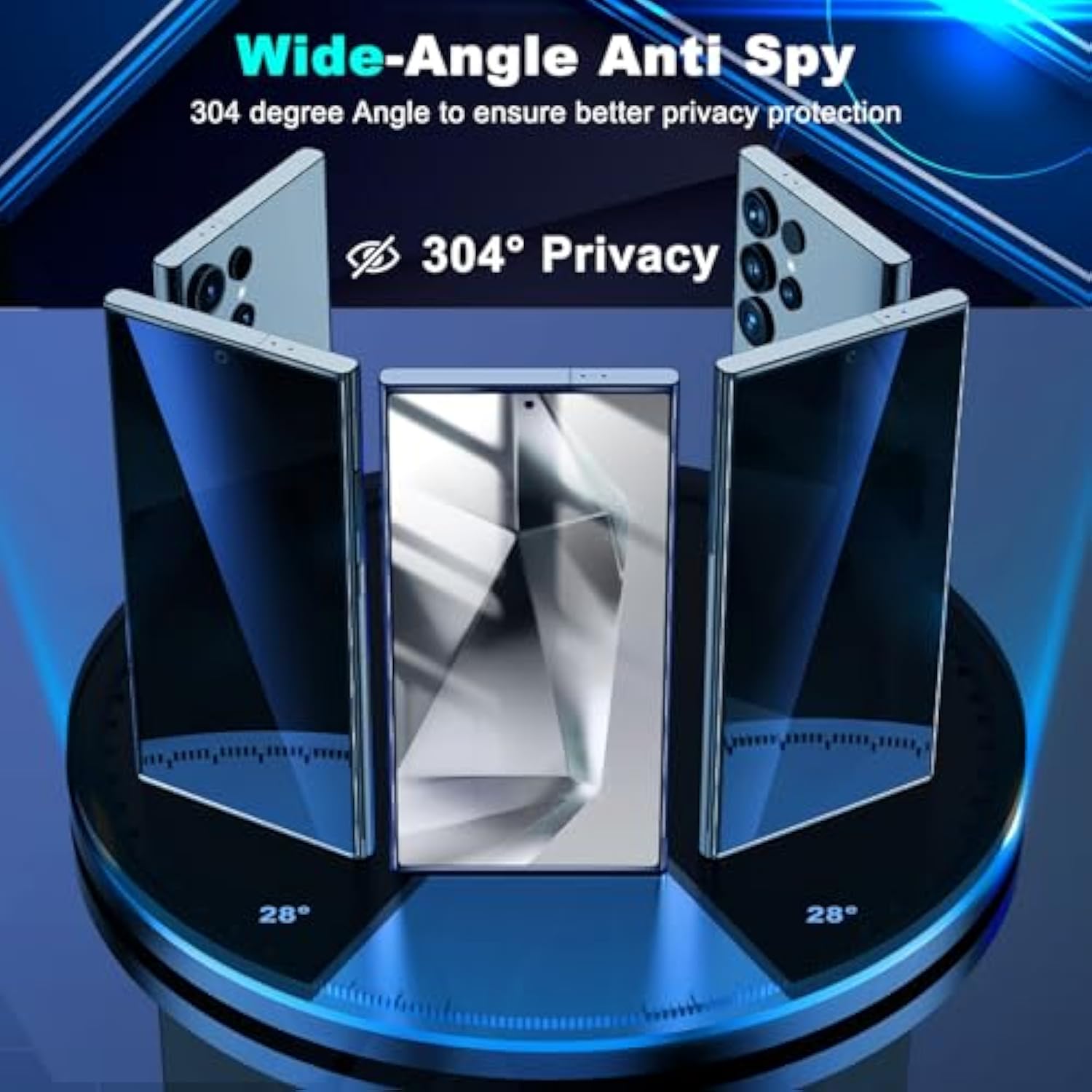 2 Pack For Samsung Galaxy S24 Ultra Privacy Screen Protector Tempered Glass, Anti-Spy, Full Coverage, S24 Ultra Accessories, Case Friendly, Easy Installation