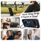 Patented 360 Spin Magnetic Ring Stand For Google Pixel 10 Pro Xl Case [Fit For Pixelsnap & Magsafe] [16Ft Military-Grade Protection] Matte Rugged Slim Pixel 10 Pro Xl Case 6.8'', Black