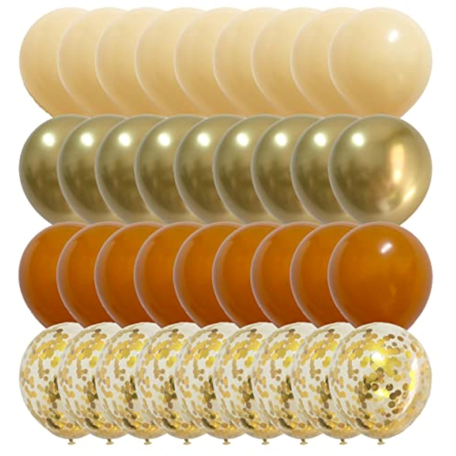 Metallic Orange Cream Gold Balloons Nude Balloons for Birthday Harvest Party Decorations