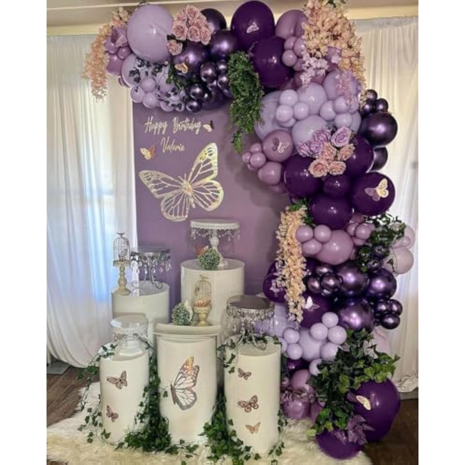 Purple Balloon Garland Lavender Double Stuffed Balloons Pastel Lilac B