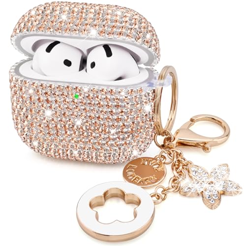 Cute Jewelry Case For Airpods 4 Cases 2024 Cover Women, Sparkly Air Pods 4 Gen Case Hard Tpu Airpod Cases 4Th Generation Glitter Ipods 4 Cas With Bling Keychain For Ipods Earbuds Airpods 4Th