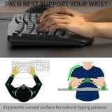 Ergonomic Keyboard, Wired Computer Usb Keyboard With Wrist Rest, Spill-Resistant, Wave Keys For Natural Typing, Compatible With Windows/Pc/Laptop(Black)