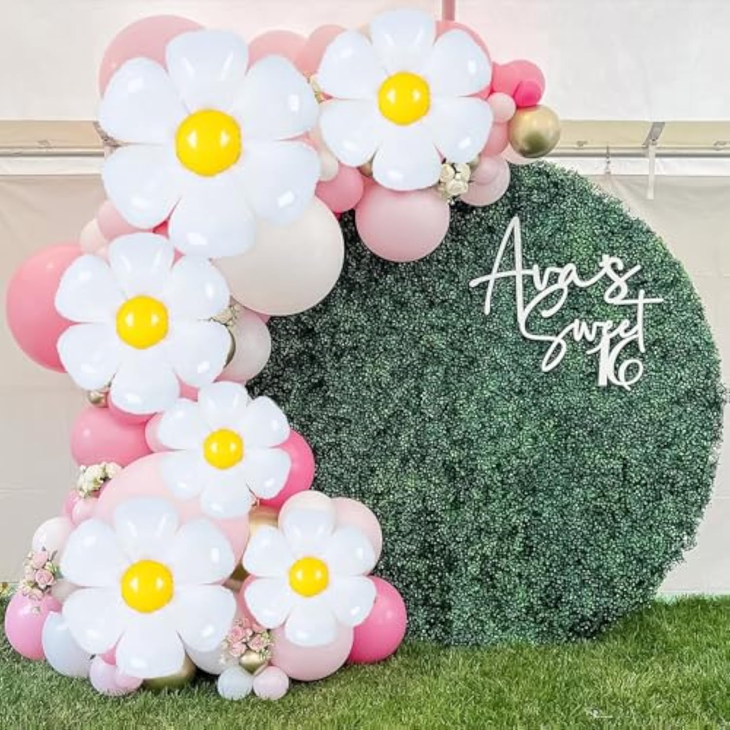 12 Pack White Daisy Foil Balloons Large Flower Party Decorations Baby Shower Wedding