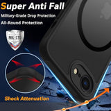 Magnetic For 16E Case [Mil-Grade Drop Protection] [Compatible With Magsafe] Shockproof Slim Translucent Matte Protective Phone Case, Black