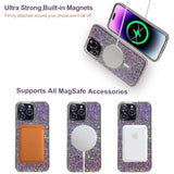 Cute Glitter For Iphone 14 Pro Max Case [Compatible With Magsafe] [12Ft Drop Protection] Magnetic Cover With Bling Sparkles For Iphone 14 Pro Max 6.7"- Sparkly Purple