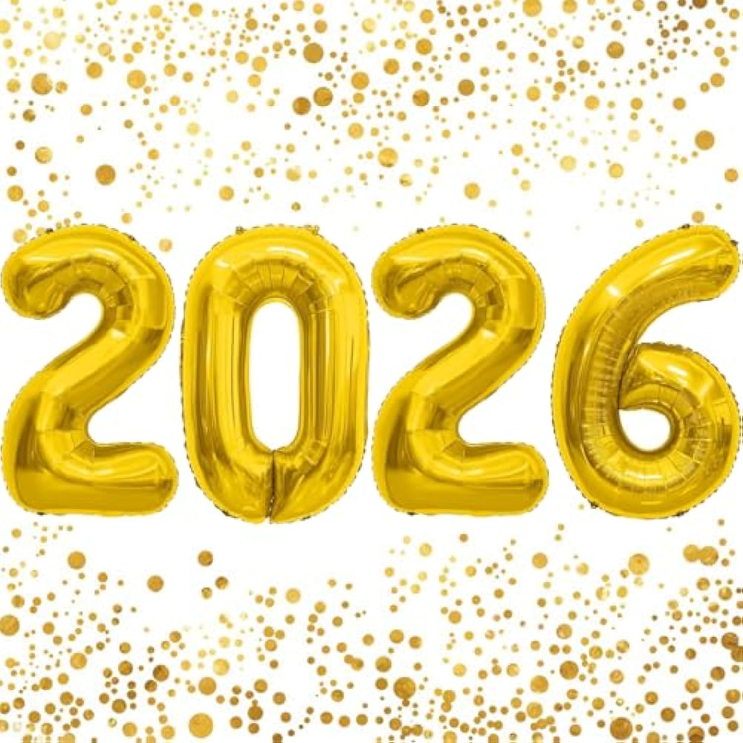 16in Gold 2026 Number Balloons New Year Party Decorations