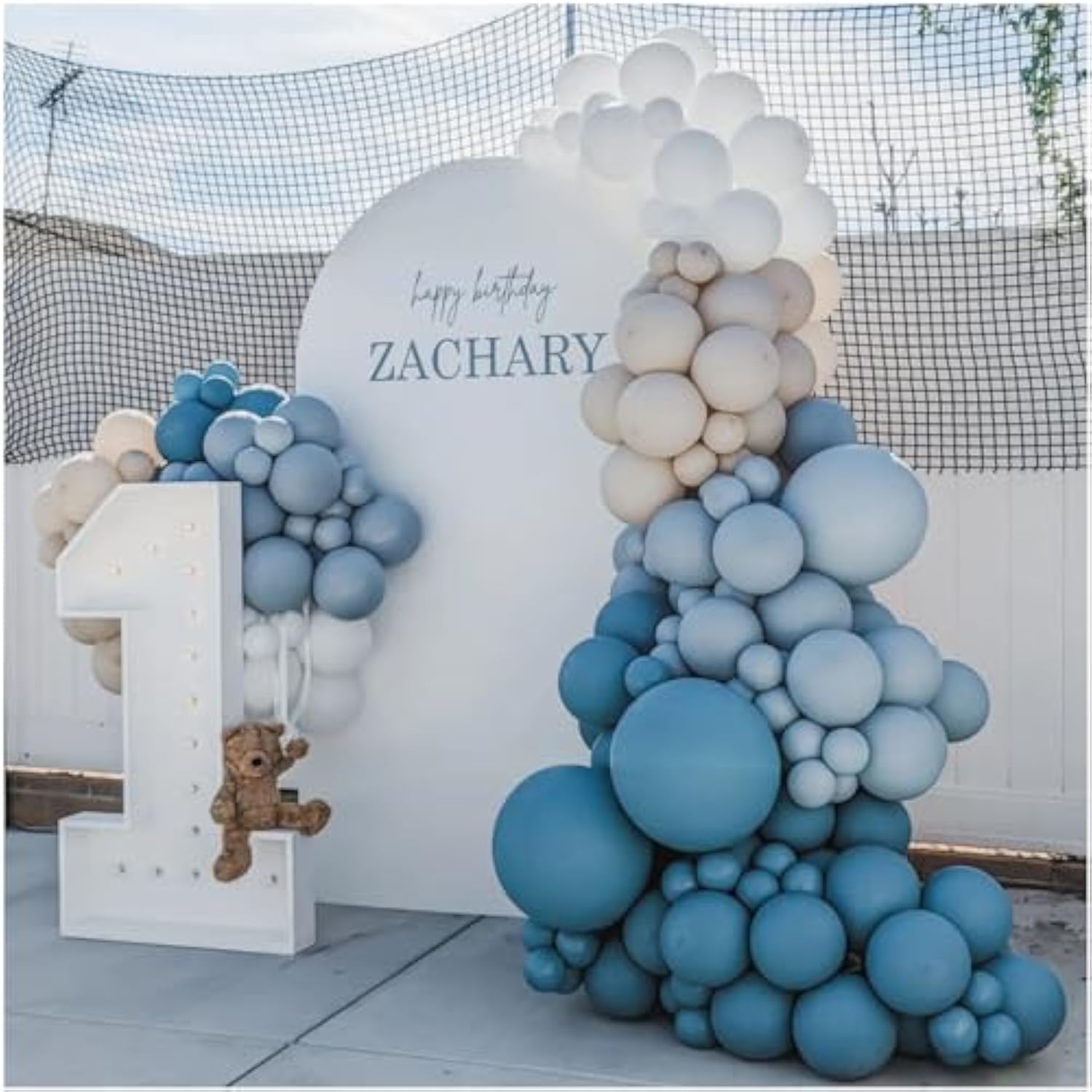 137PCS Dusty Blue Balloon Garland Kit for Baby Shower, Wedding, and Birthday Decor