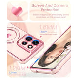Cute Plated Gold Phone Case for Motorola Moto G 5G 2025 - Pink