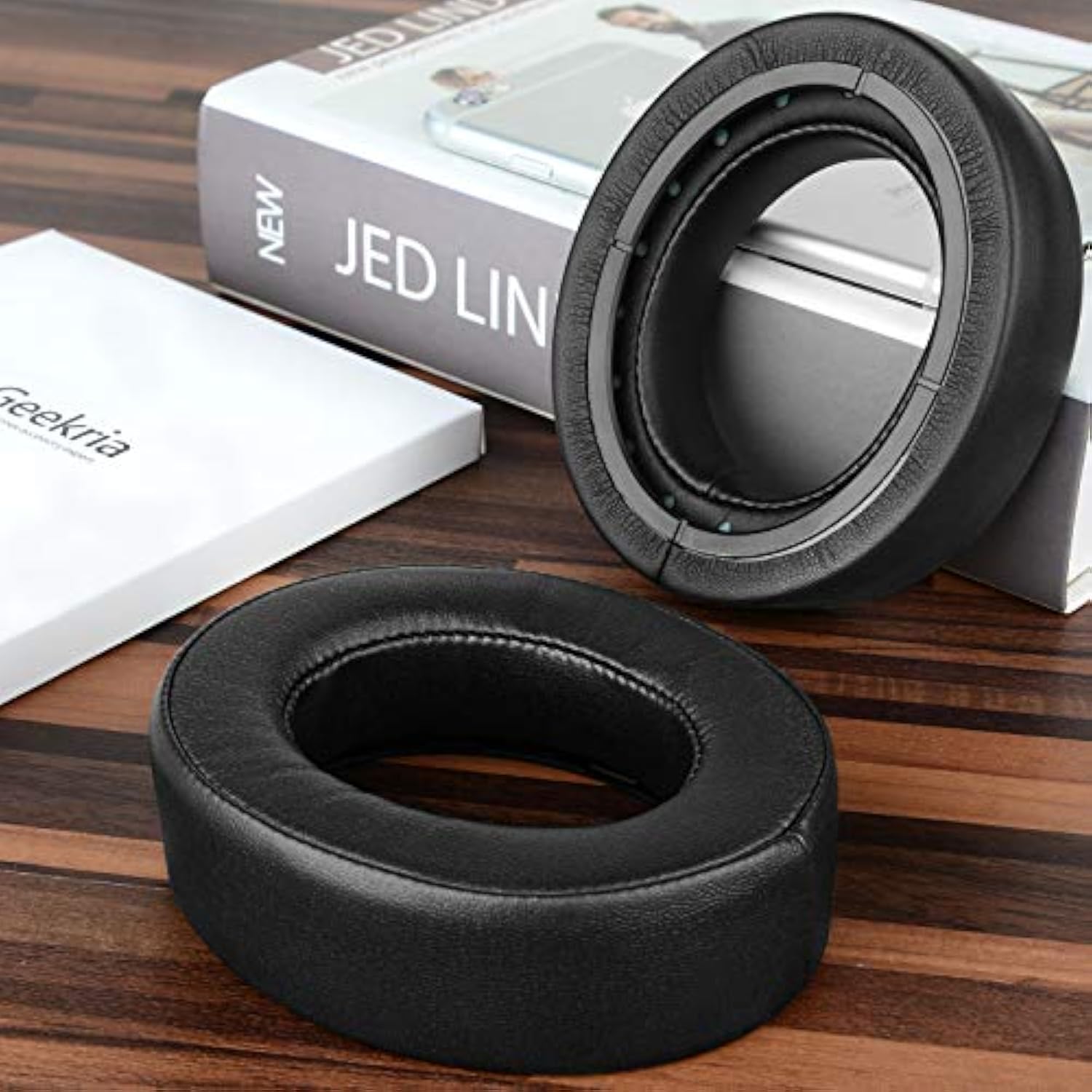 Geekria QuickFit Replacement Ear Pads for Corsair HS70PRO/ HS60PRO/ HS50 PRO Headphones Ear Cushions, Repair Parts (Black)