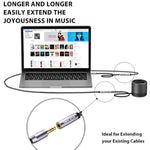 3.5Mm Female To Female Adapter Cable 4-Pole Trrs Coupler Aux Extension Cable [Ofc Lossless Audio & Crystal-Nylon Braided] Aux Connector Stereo Jack - Topseries (6 Inch / 15Cm)
