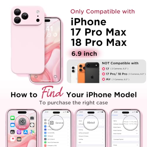 Magnetic for iPhone 17 Pro Max Case, Compatible with MagSafe, [Full Camera Protection] [Screen Protector], Silicone Shockproof Phone Cover with