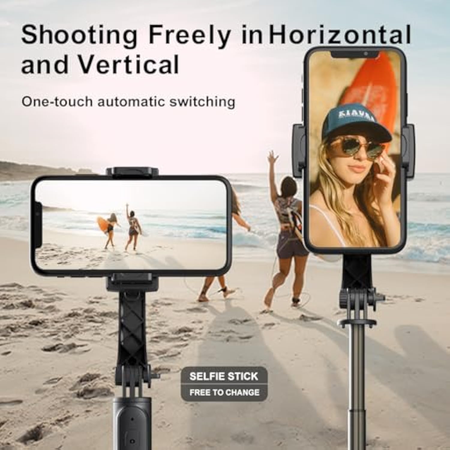 Gimbal Stabilizer For Smartphone,Selfie Stick Tripod With Remote Control Auto Balance 360° Rotation 1-Axis Phone Gimbal For Group Selfies Live Streaming Video Recording