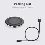 10W Max Wireless Charger Pad for iPhone & Samsung Galaxy (No Adapter)