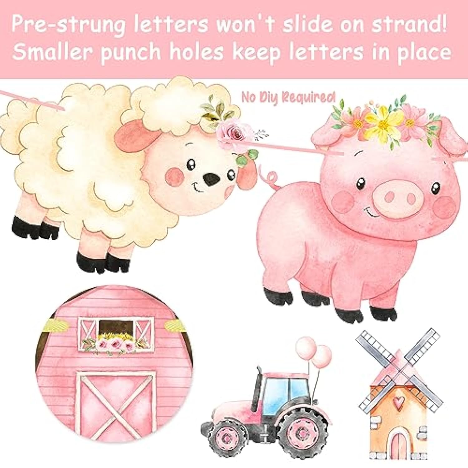 Farm Animal Happy Birthday Banner Farm Animals Birthday Party Decoration 2Pcs Barnyard Animals Banners Farm Themed Birthday Decorations For Animals Baby Shower Supplies