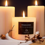 Fresh Linen Candles Laundry Candles Non-Toxic Air Freshening Scented Candle Decorative Pet Odor Eliminator For Home Luxury Scented Soy Jar Candle For Bathroom Decor 7.1 Oz 2 Pack